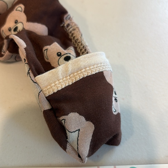 KicKee Pants Layette Print Footie With Zipper 0-3 months Cocoa Teddy bear brown - Picture 10 of 11